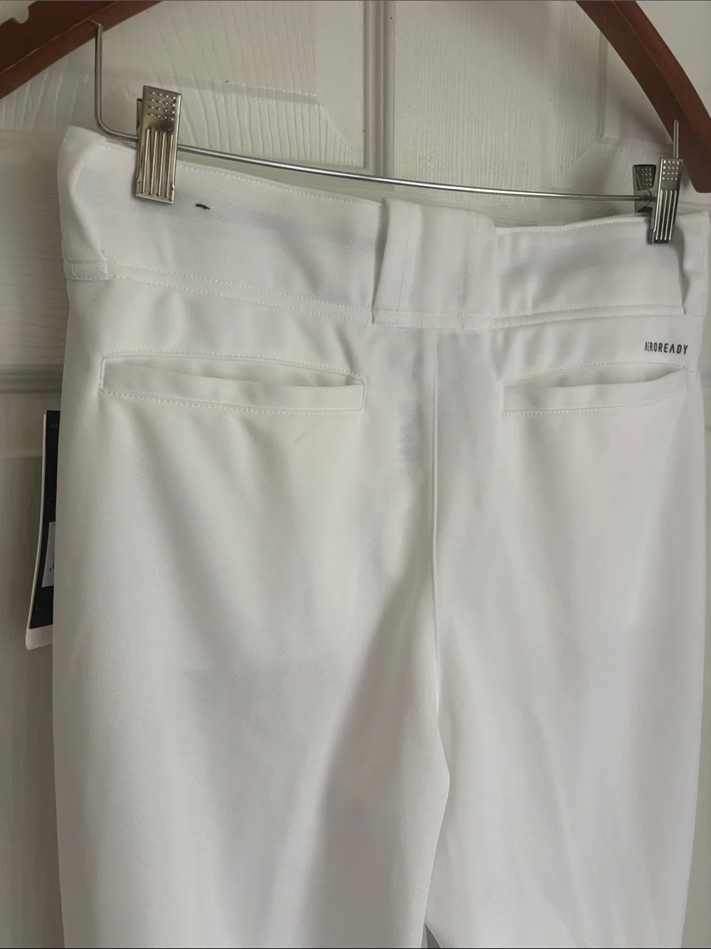 NEW adidas AEROREADY Triple Stripe Open Bottom White Pants Size S Baseball Sport